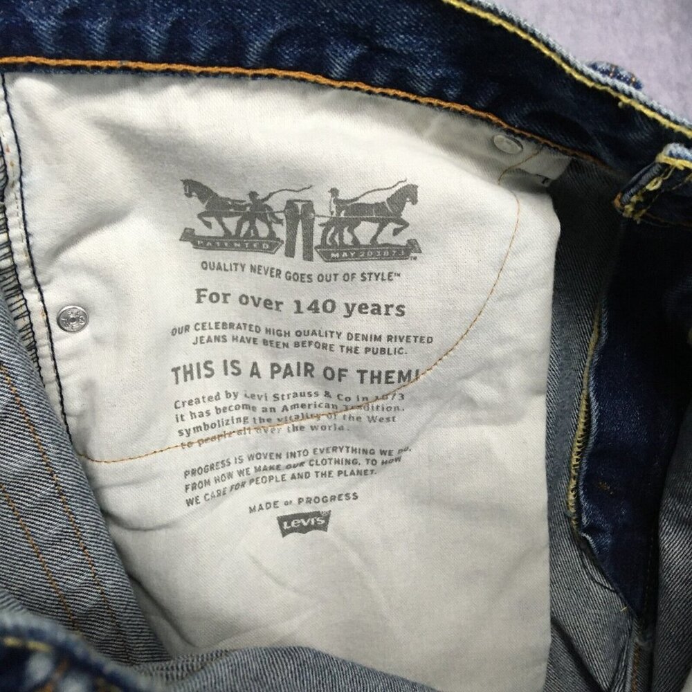 Levis Mens 505 Regular‎ Fit Blue Jeans size 38x28 Cotton Denim Pants Zipper Fly - Picture 15 of 16